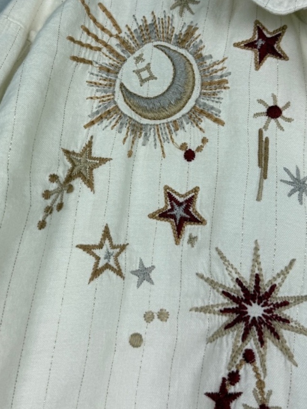 Johnny Was Estrella heavily embroidered constellation blouse NWT RARE - Picture 10 of 11